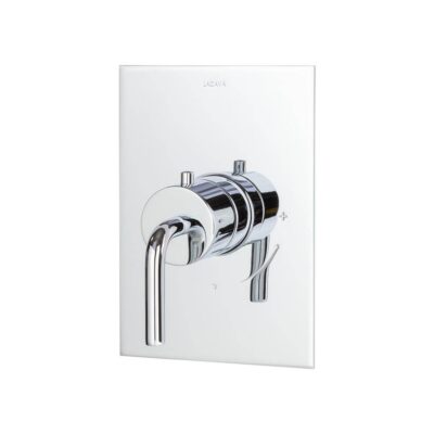 Lacava TRIM ONLY - Regular Thermostat, flow rate 10 GPM, curved lever handle on round knob, rectangular backplate
