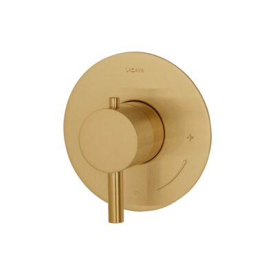 Lacava TRIM ONLY - Built-in thermostatic valve with single handle and round backplate. Water flow rate: 10.5 gpm at 43.5 psi.