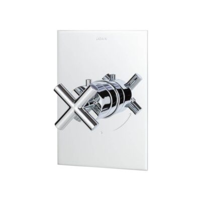 Lacava TRIM ONLY - Thermostatic Valve GPM 10 (60PSI) with rectangular back plate and cross handle