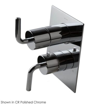Lacava TRIM ONLY - Thermostat w 3-way diverter + OFF, flow rate 6.1 GPM (43.5 PSI)curved lever handles, square back plate