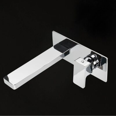 Lacava ROUGH - Wall mount two hole faucet with one lever handle on the right and backplate SPOUT: 7 3/8'', SPREAD 4''