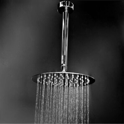 Lacava Wall mount or ceiling mount tilting round shower head with ultra thin edge and flow regulator 2.