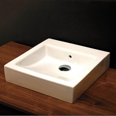 Lacava Wall-mounted or vessel porcelain washbasin with overflow