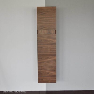 Lacava Wall-mount tall storage cabinet with adjustable shelves and two internal drawers. W: 15'' D: 12 1/2'' H: 61''