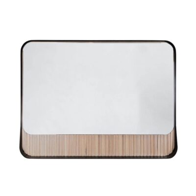 Lacava Wall hung mirror with metal frame surround/shelf and fluted detailing