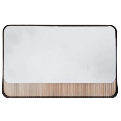 Lacava Wall hung mirror with metal frame surround/shelf and fluted detailing