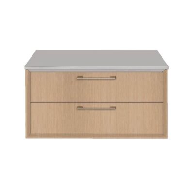 Lacava Cabinet of wall-mount under-counter cabinet featuring one drawer and solid surface countertop (pulls included).
