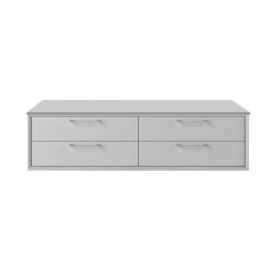 Lacava Cabinet of wall-mount under-counter cabinet featuring two drawers and solid surface countertop (pulls included).