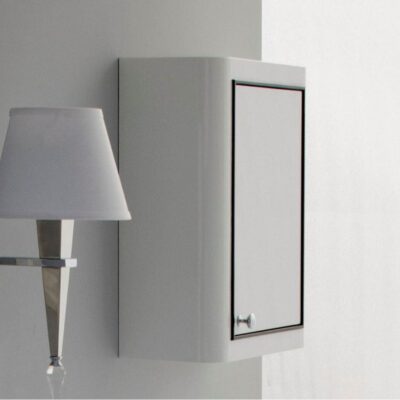 Lacava Wall-mounted storage cabinet with one door and 2 adjustable shelves, 18''W, 7''D, 22''H.