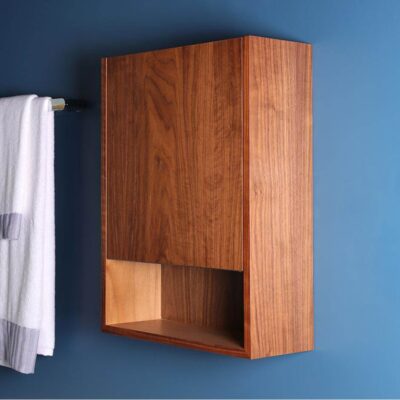 Lacava Wall-mounted storage cabinet with one door and one adjustable wood shelf, hinged right, W: 18'', D: 7'', H: 24''