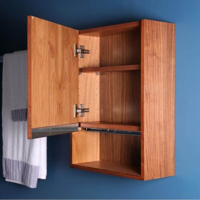 Lacava Wall-mounted storage cabinet with one door and one adjustable wood shelf, hinged left, W: 18'', D: 7'', H: 24''