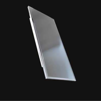 Lacava Wall- mount beveled mirror with chrome edges and LED lights. W; 15'', H: 34'', D: 1''.