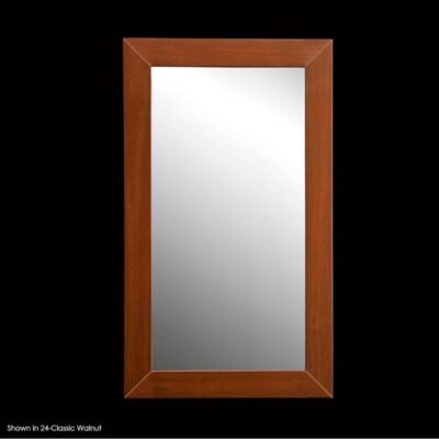 Lacava Surface-mount or self-rimming recessed medicine cabinet with mirrored door and 3 adjustable shelves.