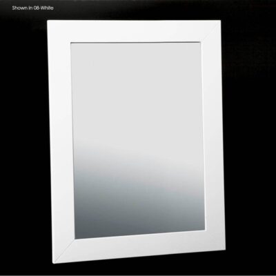 Lacava Surface-mount or self-rimming recessed medicine cabinet with mirrored door and 3 adjustable shelves.