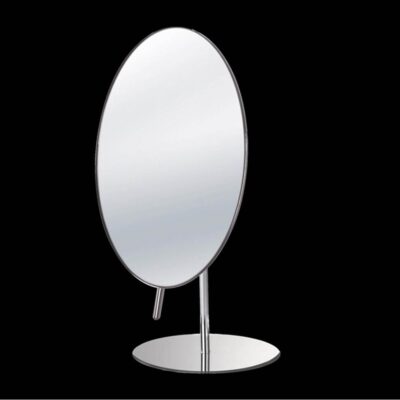 Lacava Round free-standing 3x magnifying adjustable mirror, DIAM: 8'' H: 11 7/8''
