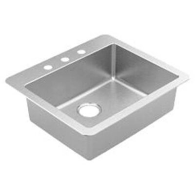 Moen 25''x22'' stainless steel 18 gauge single bowl drop in sink
