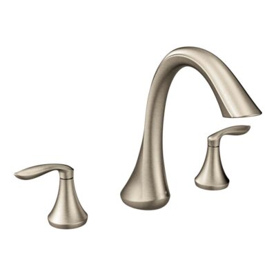 Moen Eva 2-Handle Deck-Mount Roman Tub Faucet Trim Kit in Brushed Nickel (Valve Sold Separately)