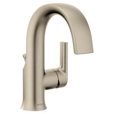 Moen Doux One-Handle High Arc Laminar Stream Bathroom Faucet, Brushed Nickel