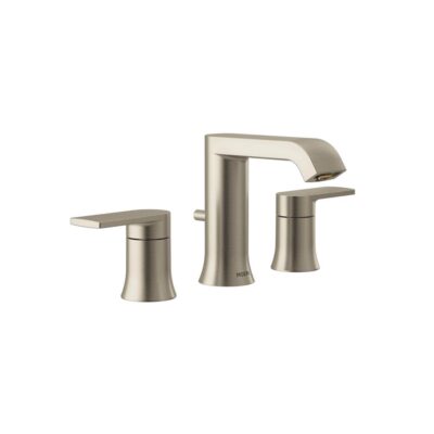 Moen Genta LX Two-Handle Widespread Modern Bathroom Faucet, Valve Required, Brushed Nickel