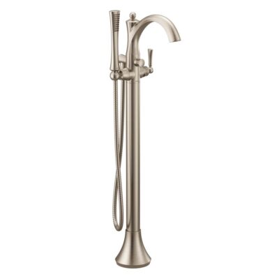 Moen Wynford One-Handle Freestanding Floor Mount Tub Filler with Handshower, Includes Interchangeable Handle, Brushed Nickel