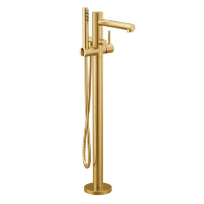 Moen Align One-Handle Freestanding Floor Mount Tub Filler with Handshower, Brushed Gold