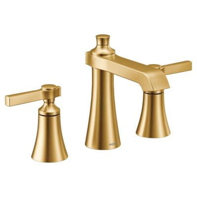 Moen Flara 8 in. Widespread 2-Handle High-Arc Bathroom Faucet Trim Kit in Brushed Gold (Valve Sold Separately)
