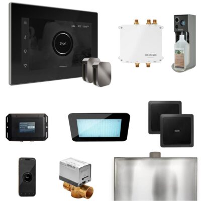 Mr. Steam Bliss Max Steam Shower Control Package with iSteamX Control and Steamhead in Black Brilliant Black