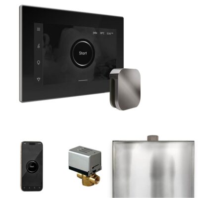 Mr. Steam XButler Steam Shower Control Package with iSteamX Control and Steamhead in Black Brilliant Black