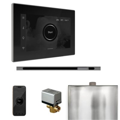 Mr. Steam XButler Steam Shower Control Package with iSteamX Control and Linear Steamhead in Black Brilliant Black