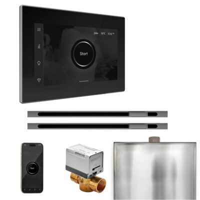 Mr. Steam XButler Max Steam Shower Control Package with iSteamX Control and Linear Steamhead in Black Brilliant Black
