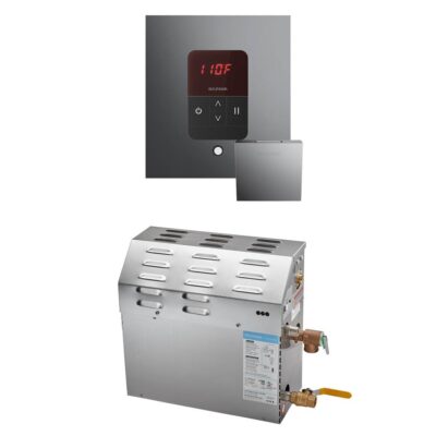 Mr. Steam MS 5 kW (5000 W) Steam Shower Generator Package with square iTempo Control in Brilliant Black