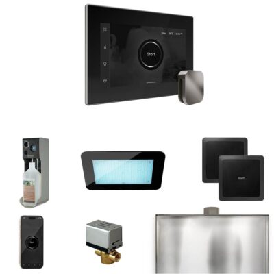 Mr. Steam XDream Steam Shower Control Package with iSteamX Control and Steamhead in Black Brilliant Black