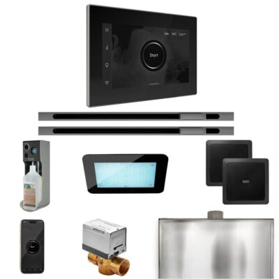 Mr. Steam XDream Max Steam Shower Control Package with iSteamX Control and Linear Steamhead in Black Brilliant Black