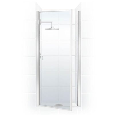 Mustee And Sons Pivot Door with Clear Glass, 36'', Chrome