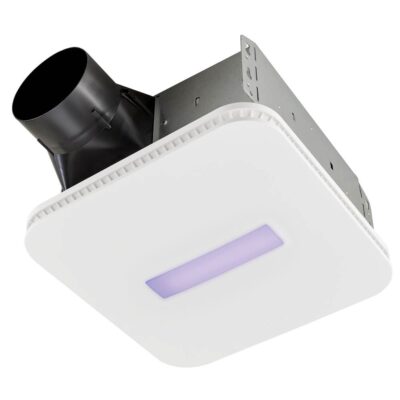 Broan Nutone SurfaceShield Exhaust Fan w/ LED and Vyv Antimicrobial Virus Killing* Violet Light, 110 CFM