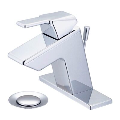 Olympia LAV-1 OR 3 HOLE SINGLE LVR HDL W/50/50 POP-UP DRAIN DECK PLATE 3/8'' FLEX-CP