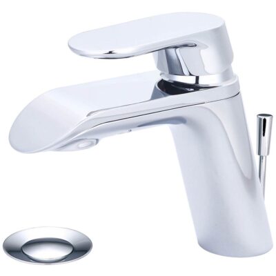 Olympia LAV-1-HOLE SINGLE LVR HDL W/50/50 POP-UP DRAIN 3/8'' FLEX B-PACK-CP