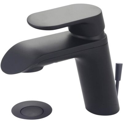 Olympia LAV-1-HOLE SINGLE LVR HDL W/BRASS POP-UP DRAIN 3/8'' FLEX-MB