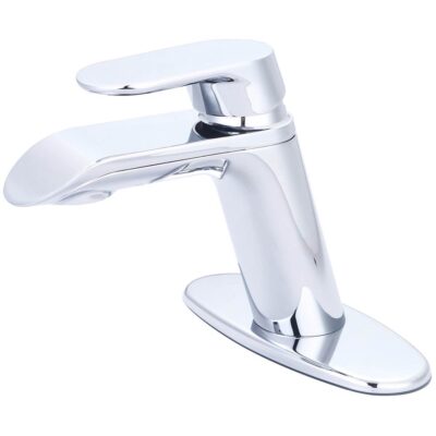 Olympia LAV-1 OR 3 HOLE SINGLE LVR HDL WITH POP-UP HOLE COVER DECK PLATE 3/8'' FLEX-CP