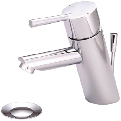 Olympia LAV-1-HOLE SINGLE LVR HDL W/BRASS POP-UP DRAIN 3/8'' FLEX B-PACK-CP