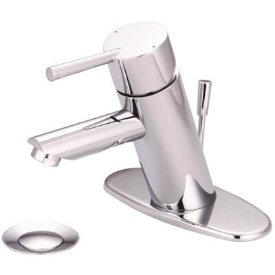 Olympia LAV-1 OR 3 HOLE SINGLE LVR HDL W/50/50 POP-UP DRAIN DECK PLATE 3/8'' FLEX-CP