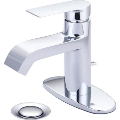 Olympia LAV-1 OR 3 HOLE SINGLE LVR HDL W/BRASS POP-UP DRAIN 3/8'' FLEX-CP