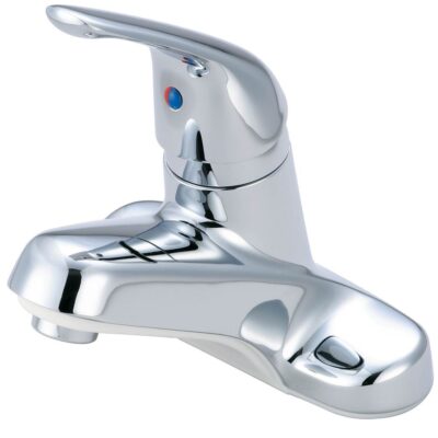 Olympia LAV-4'' SINGLE METAL LVR HDL LESS POP-UP HOLE W/SS FLEX-CP