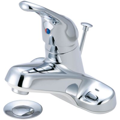 Olympia LAV-4'' SINGLE METAL LOOP HDL W/BRASS POP-UP DRAIN-CP