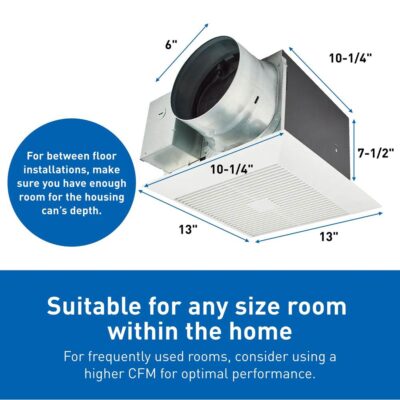 Panasonic Panasonic WhisperGreen Select Ceiling Mount Exhaust Fan, Customizable, 110-130-150 CFM, FV-1115VK3