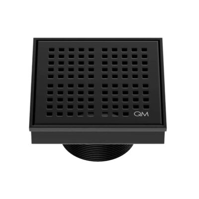 QM Drain Delmar Series. Kai Line. 4'' Square Drain. Black Finish