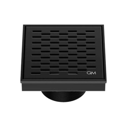 QM Drain Delmar Series. Delta Line. 4'' Square Drain. Black Finish