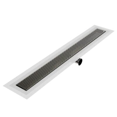 QM Drain Delmar Series. 36'' Standard length Side Outlet linear drain. Delta Line. Black