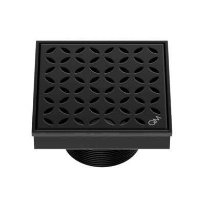 QM Drain Delmar Series. Lotus Line. 4'' Square Drain. Black fin.