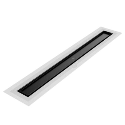 QM Drain Delmar Series. 36'' Standard length Flange Edge linear drain. Mist (Tile-in) Line. Black